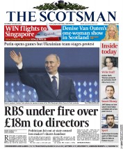 The Scotsman () Newspaper Front Page for 8 March 2014
