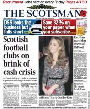 The Scotsman () Newspaper Front Page for 9 November 2012