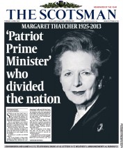 The Scotsman () Newspaper Front Page for 9 April 2013