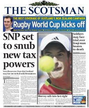 The Scotsman () Newspaper Front Page for 9 September 2011
