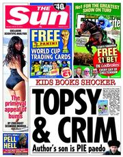 The Sun () Newspaper Front Page for 10 March 2014