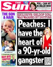 The Sun () Newspaper Front Page for 10 April 2014