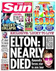 The Sun () Newspaper Front Page for 10 July 2013