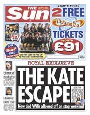 The Sun () Newspaper Front Page for 10 August 2013