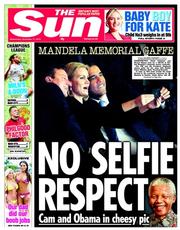The Sun () Newspaper Front Page for 11 December 2013