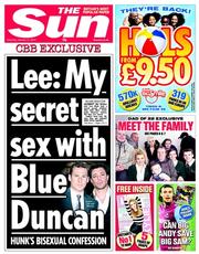 The Sun () Newspaper Front Page for 11 January 2014