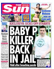 The Sun () Newspaper Front Page for 12 April 2013