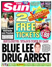 The Sun () Newspaper Front Page for 12 April 2014
