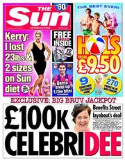 The Sun () Newspaper Front Page for 12 July 2014