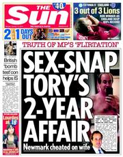 The Sun () Newspaper Front Page for 13 October 2014