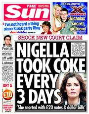 The Sun () Newspaper Front Page for 13 December 2013