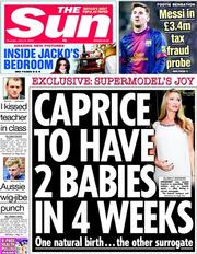 The Sun () Newspaper Front Page for 13 June 2013