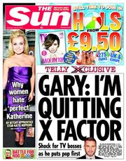 The Sun () Newspaper Front Page for 13 July 2013