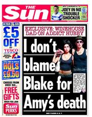 The Sun () Newspaper Front Page for 13 September 2011