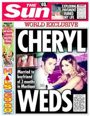 The Sun () Newspaper Front Page for 14 July 2014