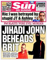 The Sun () Newspaper Front Page for 14 September 2014