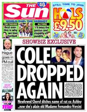 The Sun () Newspaper Front Page for 15 July 2014