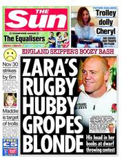 The Sun () Newspaper Front Page for 15 September 2011