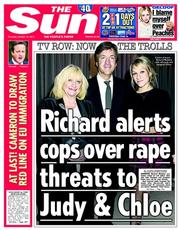 The Sun () Newspaper Front Page for 16 October 2014