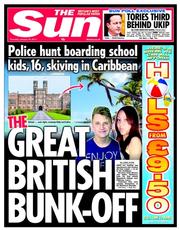 The Sun () Newspaper Front Page for 16 January 2014