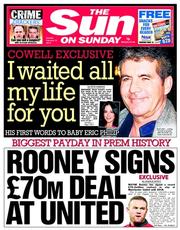 The Sun () Newspaper Front Page for 16 February 2014