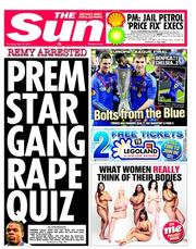The Sun () Newspaper Front Page for 16 May 2013