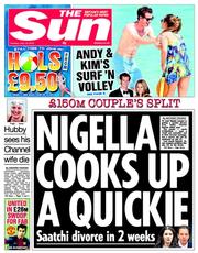 The Sun () Newspaper Front Page for 16 July 2013