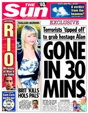 The Sun () Newspaper Front Page for 16 September 2014