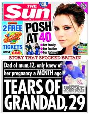 The Sun () Newspaper Front Page for 17 April 2014