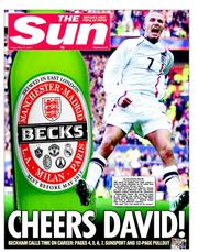 The Sun () Newspaper Front Page for 17 May 2013