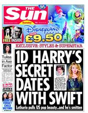 The Sun () Newspaper Front Page for 18 November 2012