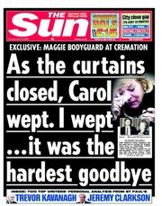 The Sun () Newspaper Front Page for 18 April 2013
