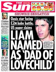 The Sun () Newspaper Front Page for 18 July 2013