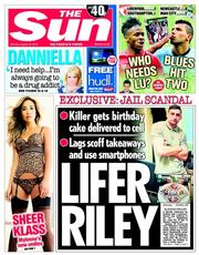 The Sun () Newspaper Front Page for 18 August 2014