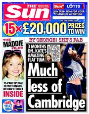 The Sun () Newspaper Front Page for 19 October 2013