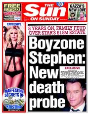 The Sun () Newspaper Front Page for 19 October 2014