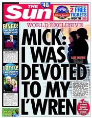 The Sun () Newspaper Front Page for 19 March 2014