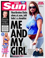 The Sun () Newspaper Front Page for 19 May 2014