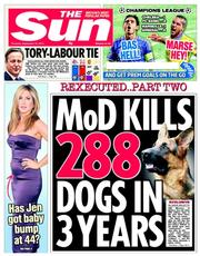 The Sun () Newspaper Front Page for 19 September 2013