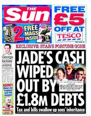 The Sun () Newspaper Front Page for 1 October 2011