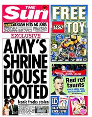The Sun () Newspaper Front Page for 1 November 2012