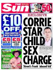 The Sun () Newspaper Front Page for 1 December 2012