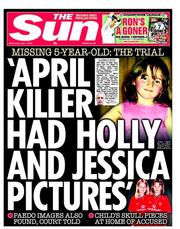 The Sun () Newspaper Front Page for 1 May 2013