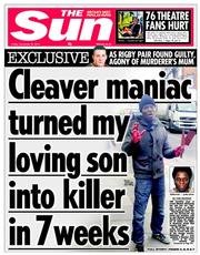 The Sun () Newspaper Front Page for 20 December 2013