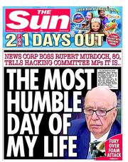 The Sun () Newspaper Front Page for 20 July 2011