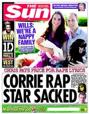 The Sun () Newspaper Front Page for 20 August 2013
