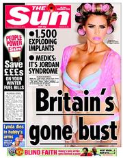 The Sun () Newspaper Front Page for 21 October 2014
