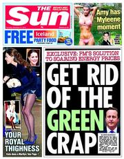 The Sun () Newspaper Front Page for 21 November 2013