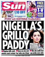 The Sun () Newspaper Front Page for 21 December 2013