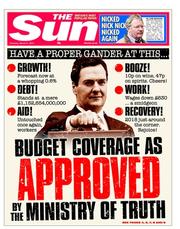 The Sun () Newspaper Front Page for 21 March 2013